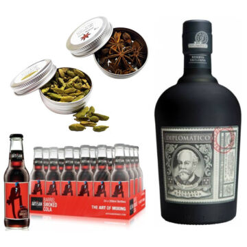 Diplomatico Rum & 24 Artisan Barrel Smoke Cola 2 db Ajándék Koktél Fűszerrel