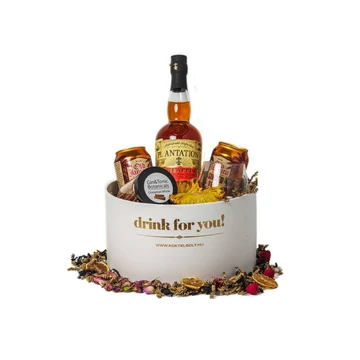 Drink For You feliratos Plantation Rum Ajándék csomag fehér díszdobozban