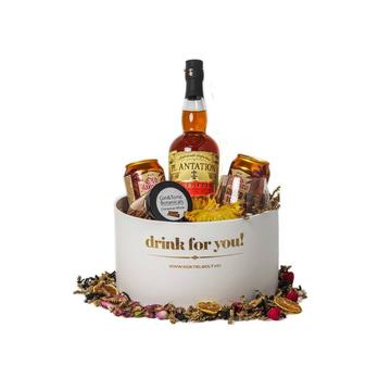 Drink For You feliratos Plantation Rum Ajándék csomag fehér díszdobozban