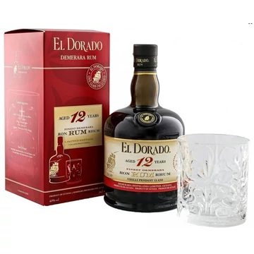 El Dorado 12 years rum 0,7L 40% pdd. + 1 pohár