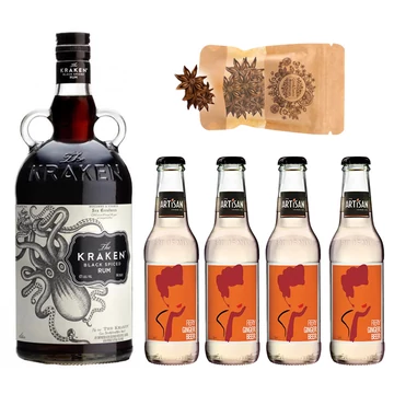 Kraken Rum &amp; Ginger Beer Szett Ajándék csillagánizzsal