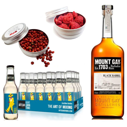 Mount Gay Black Barrel Rum & 24 Artisan Lemon Agave Tonik 2 Ajándék Koktél Fűszerrel