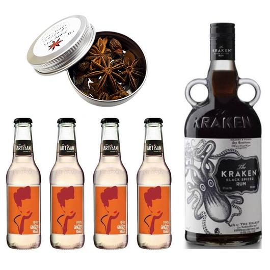 Kraken Rum &amp; Ginger Beer Szett Ajándék csillagánizzsal