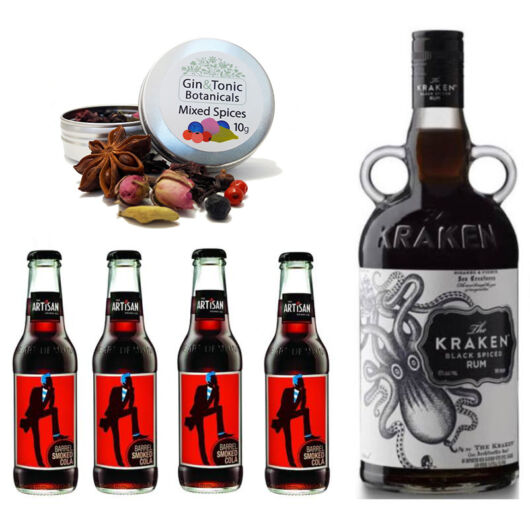 Kraken Rum &amp; Cola Szett Ajándék Koktélfűszerrel
