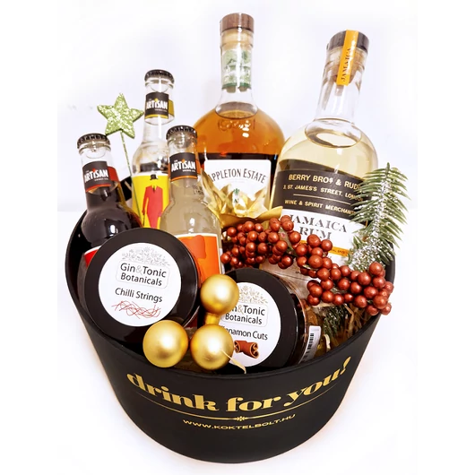 Drink For You feliratos Karácsonyi Rum csomag fekete díszdobozban