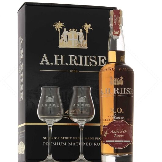 A.H. Riise XO Ambre d Or Rum 0,7L 42% dd. + 2 pohár