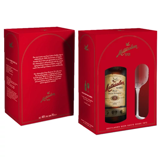 Matusalem Gran Reserva Solera 15 éves sötét rum dd. + pohár 0,7L 40%